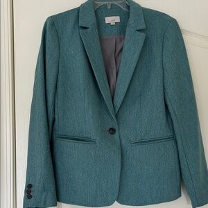 LOFT Women's Textured Teal Blazer